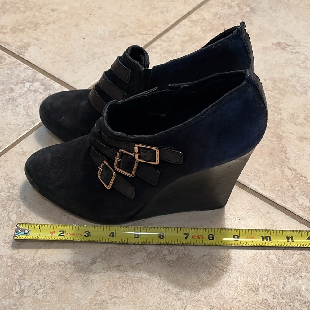 Tory Burch Black Ankle Boots with Buckle Detail - Picture 3 of 9
